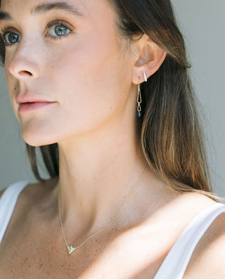 Sapphire Droplet Duo Dangles