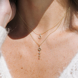 Diamond Studded Drop Necklace