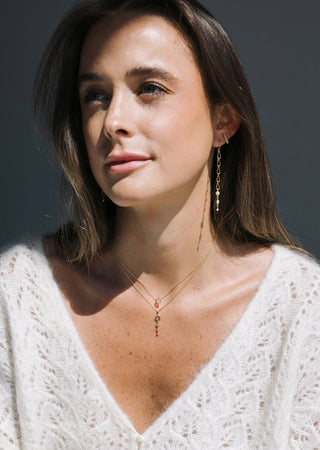Diamond Studded Drop Necklace