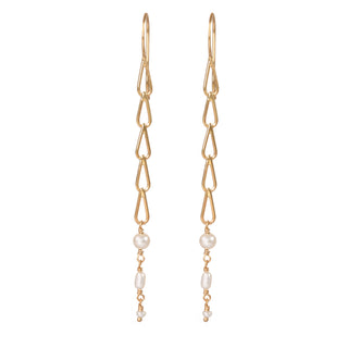 Trio of Pearls Waterfall Dangles