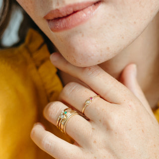 Tapered Cluster Triple Diamond Ring