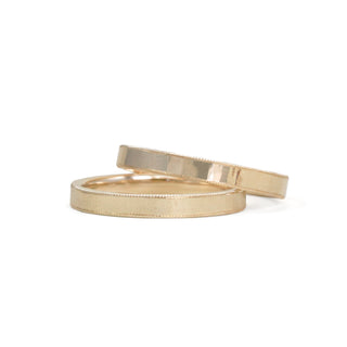 3mm Matte Milgrained Hammered Band