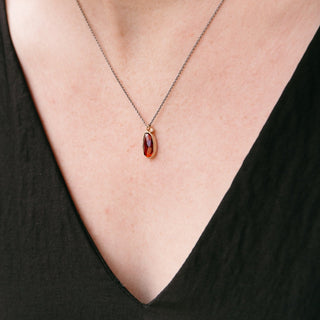 Oval Garnet Double Drop Necklace
