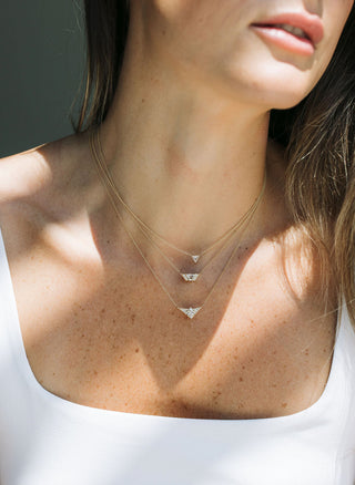 Stationed Triangle Rose Cut Diamond Necklace