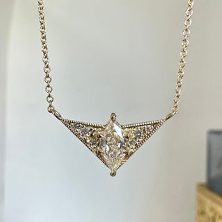 Modified Marquis Dutchess Deco Nouveau Graduated Diamond Necklace