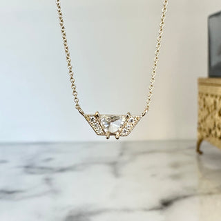 Fancy Trapezoid Deco Nouveau Diamond Necklace