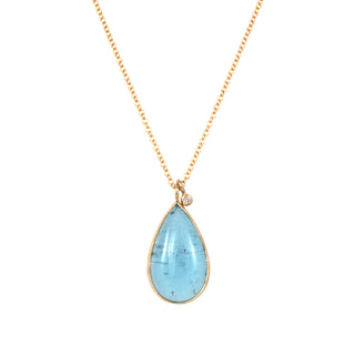 Pear Aquamarine Double Drop Necklace