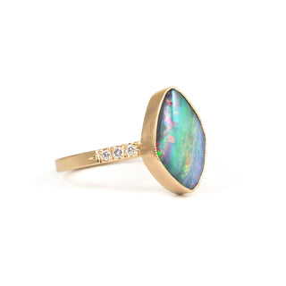 Juicy Kite Opal and Diamond Ring