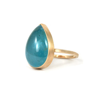 Pear Aquamarine Statement Ring