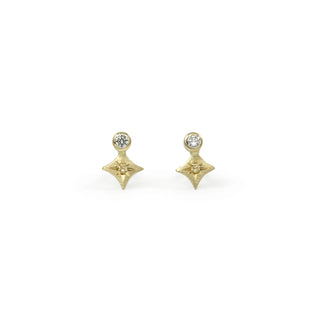 Louis Vuitton Diamond Stud Earrings 18k Yellow Gold