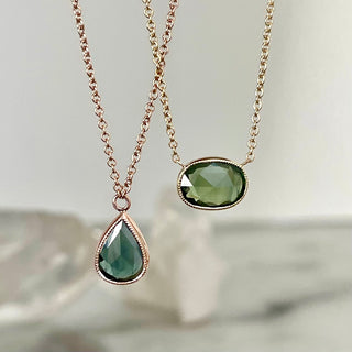 Juicy Pear Green Sapphire Necklace