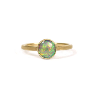 Round Crystal Opal Statement Ring